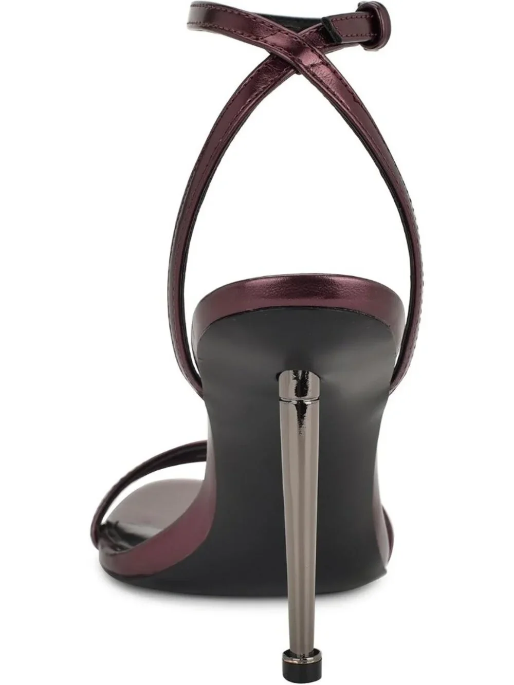 Women Wine Red Open Toe Ankle Strap Reina Lightweight Stiletto Heel Sandal Shoes
